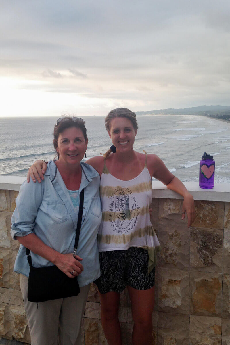 Kathy and Kristen Sawyer on the coast of Ecuador, 2016